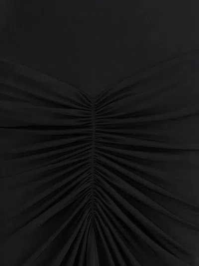 The Andamane Turtleneck Gathered Warwick Dress In Black
