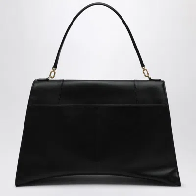 Balenciaga Black Leather Large Hourglass Soft Handbag In Black