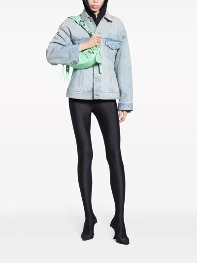 Balenciaga Light Blue Denim Hourglass Jacket In Blue