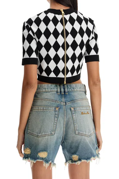 Balmain Embroidered Viscose Blend Top In Multi