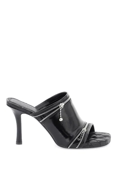 Burberry Sandals Peep Model In Shiny Black Leather