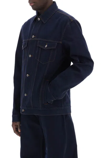 Burberry Men Denim Jacket In Blue