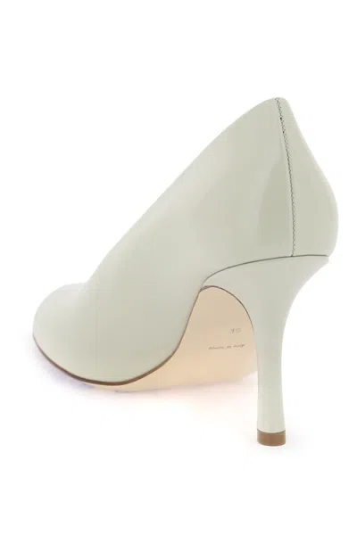 Burberry Dove Grey Leather Baby Pumps In Multi