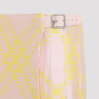 Burberry Check Silk Skirt In Neutral