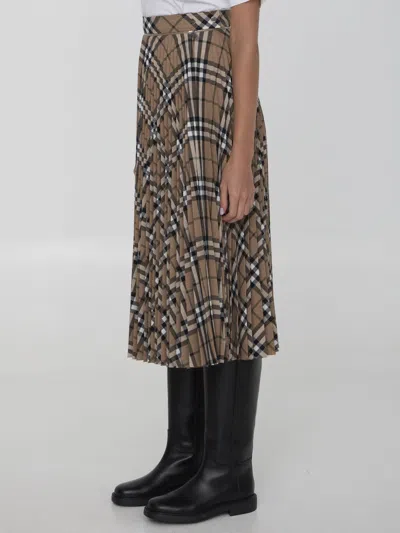 Burberry Embroidered Polyester Blend Skirt In Brown