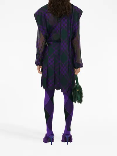 Burberry Asymmetrical High-waisted Silk Skirt With Plaid Pattern In Royalipcheck