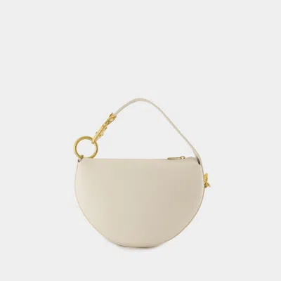 Burberry Ivory Leather Knight Arc Handbag In Neutral
