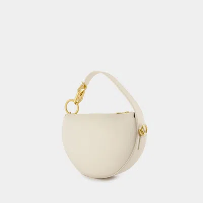 Burberry Ivory Leather Knight Arc Handbag In Neutral