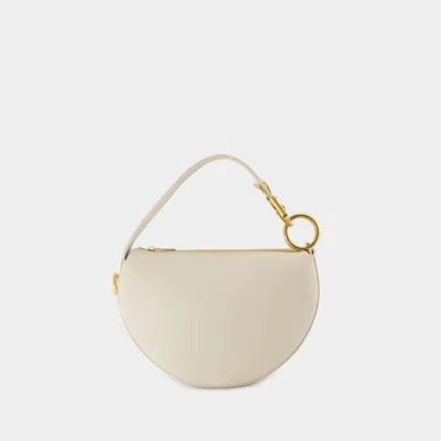 Burberry Ivory Leather Knight Arc Handbag In Neutral