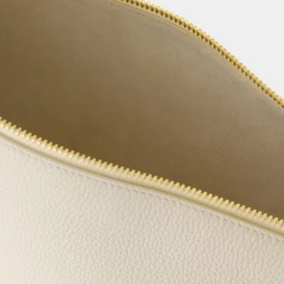 Burberry Ivory Leather Knight Arc Handbag In Neutral