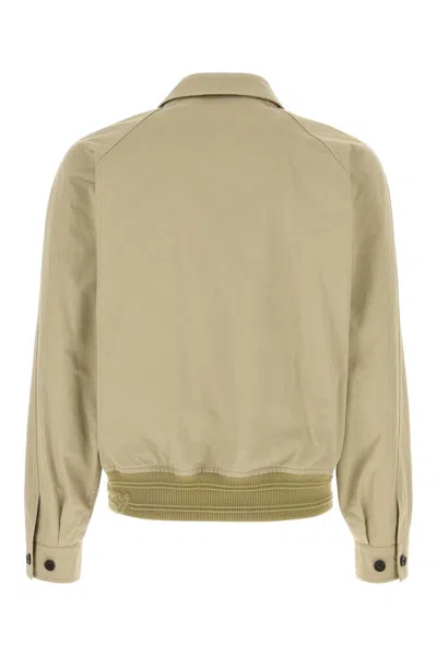Burberry Cotton Jacket With Collar And Pockets In Skylark