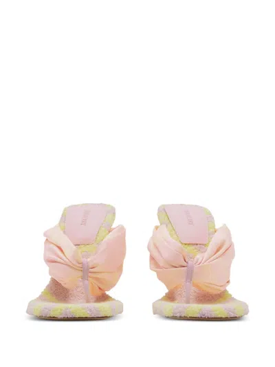 Burberry Tartan Fabric Thong Sandals 9cm In Cameo Ip Check