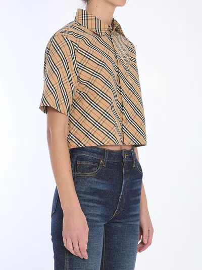 Burberry Vintage Check Cropped Shirt In Multi