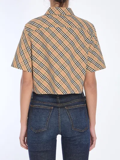 Burberry Vintage Check Cropped Shirt In Multi