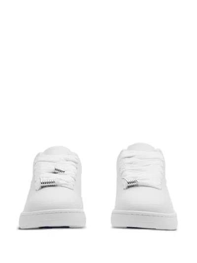 Burberry Low-top Sneakers In Box Leather In White