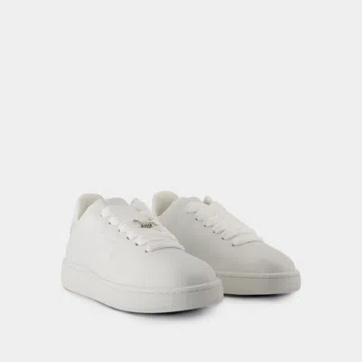Burberry Low-top Sneakers In Box Leather In White