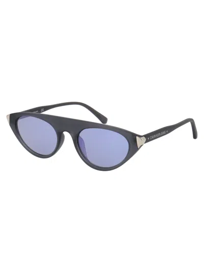 Calvin Klein Jeans Est.1978 Calvin Klein Jeans Matte Crystal Acetate Sunglasses In Blue