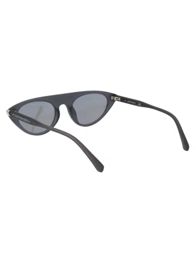 Calvin Klein Jeans Est.1978 Calvin Klein Jeans Matte Crystal Acetate Sunglasses In Blue