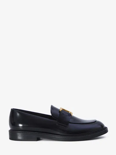 Chloé Black Leather Marcie Loafers In Black