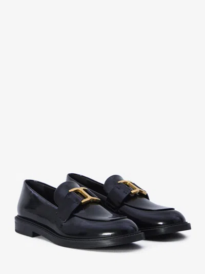 Chloé Black Leather Marcie Loafers In Black
