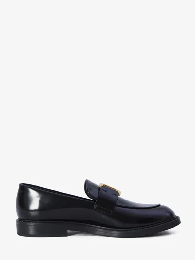 Chloé Black Leather Marcie Loafers In Black