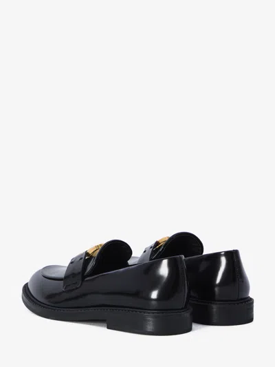 Chloé Black Leather Marcie Loafers In Black