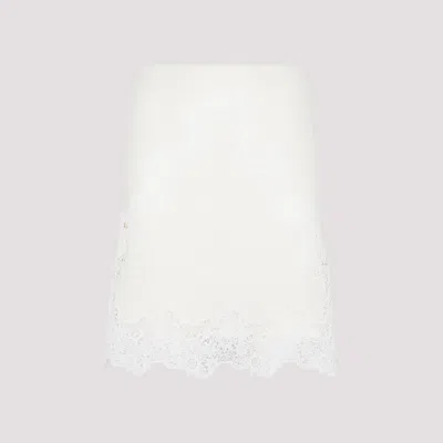 Chloé Ivory Wool Mini Skirt In White