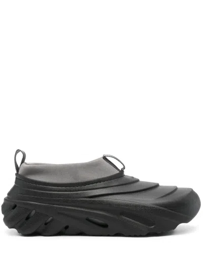 Crocs Black Rubber Echo Storm Slip Ons In Black