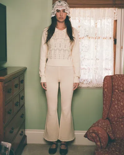 My Mum Made It Lace Knit Pant In Neutral