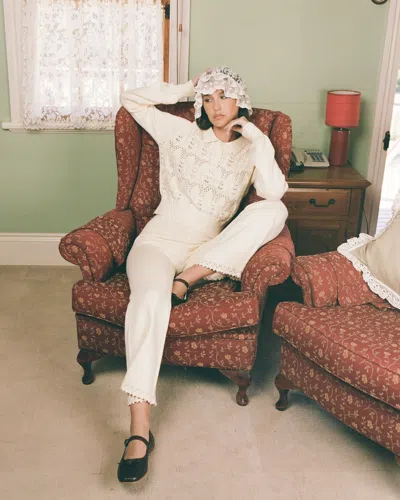 My Mum Made It Lace Knit Pant In Neutral