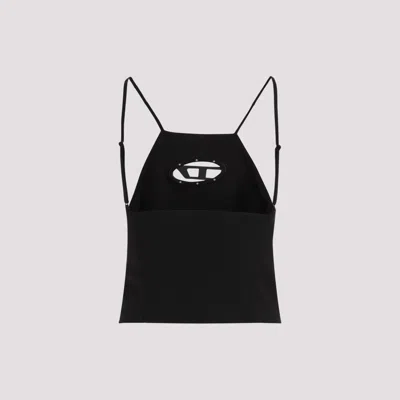Diesel Black Stretch Polyester Blend T-wilit Top In Black