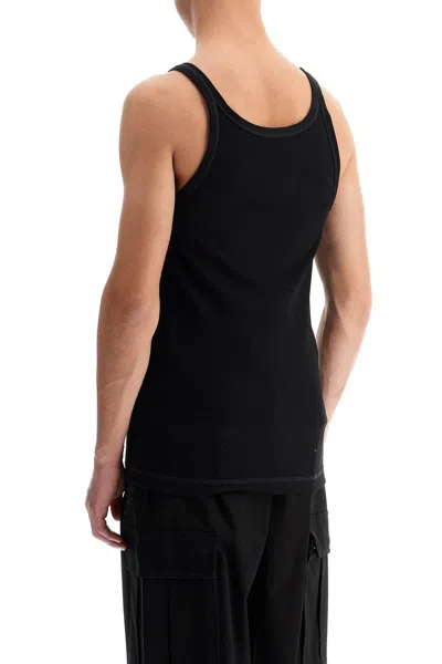 Dolce & Gabbana Men Logo Embroidery Tank Top In Black