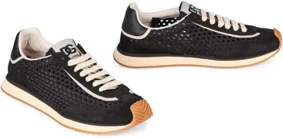 Dolce & Gabbana Black Fabric Sneakers In Multi
