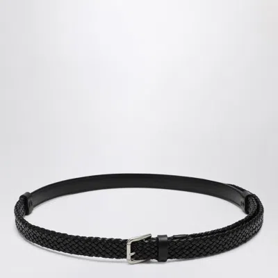 Dolce & Gabbana Black Woven Leather Belt