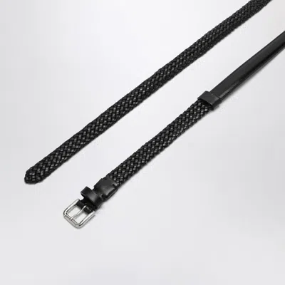 Dolce & Gabbana Black Woven Leather Belt