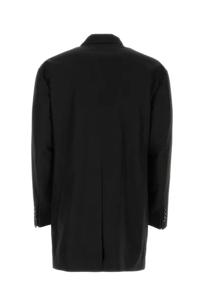 Dolce & Gabbana Shantung Oversize Blazer Peak Lapels In Black