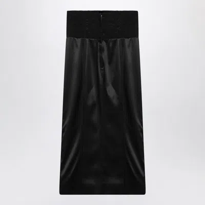 Dolce & Gabbana Black Midi Skirt With Corset Belt In Black