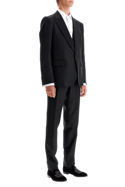 Dolce & Gabbana Black Wool Blend Suit In Black