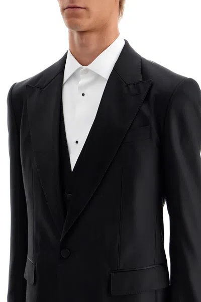 Dolce & Gabbana Black Wool Blend Suit In Black