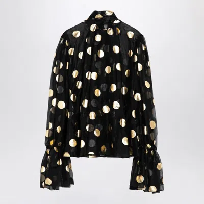 Dolce & Gabbana Women Blouse With Ruffles In Black
