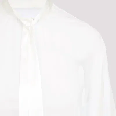 Dolce & Gabbana White Silk Chiffon Shirt In White