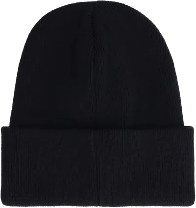Dsquared2 Black Wool Beanie Hat In Brown