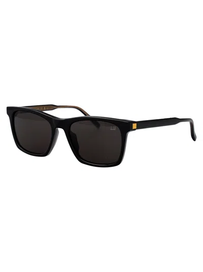 Dunhill Black Acetate Sunglasses In Brown