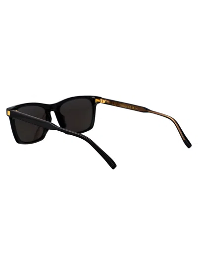 Dunhill Black Acetate Sunglasses In Brown