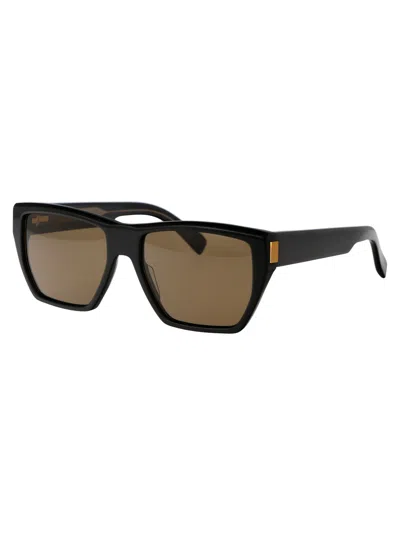 Dunhill Black Acetate Sunglasses In Black