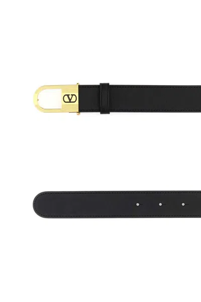 Valentino Adjustable Belts Gold-tone Buckle In Black
