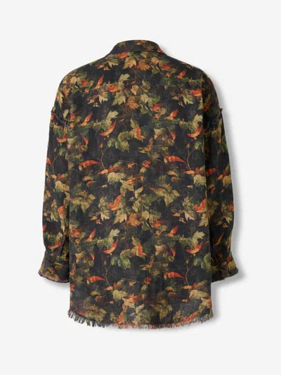 R13 Reversible Print Shirt In Red