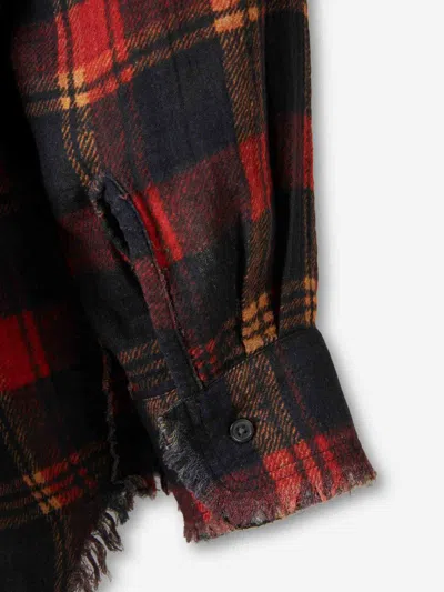 R13 Reversible Print Shirt In Red