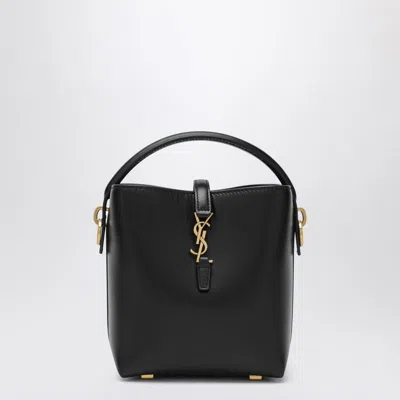 Saint Laurent Le 37 Mini Ysl Bucket Bag In Smooth Leather In Black
