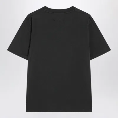 Mm6 Maison Margiela T-shirt With Numeric Patch And Tape Detail In Black